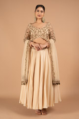 Beige Embroidered Lehenga118 video